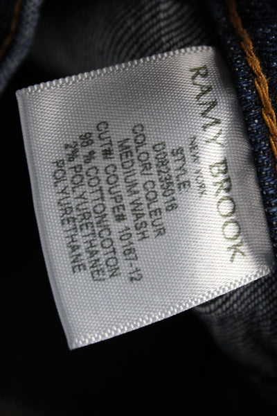 Ramy Brook Womens Cropped Blue Cotton Jeans Mid Rise Inseam 28 Size 24