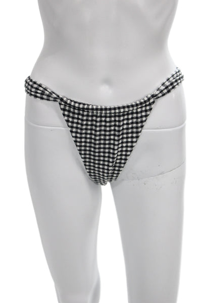 Montce Women Bikini Bottoms Black Gingham Pullover Size S