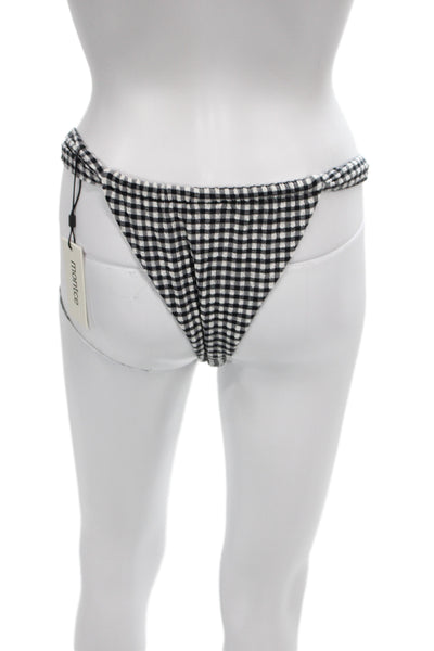Montce Women Bikini Bottoms Black Gingham Pullover Size S