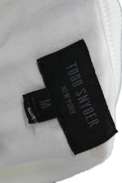 Todd Snyder Mens White Striped Cotton Sleeveless Tank Top Basic Size M
