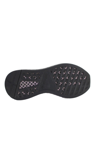 Adidas Womens Net Lace Up Low Top Sneakers Black Pink Size 7