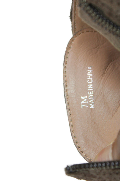Linea Paolo Womens Leather Suede Wedge Sneakers Brown Size 9