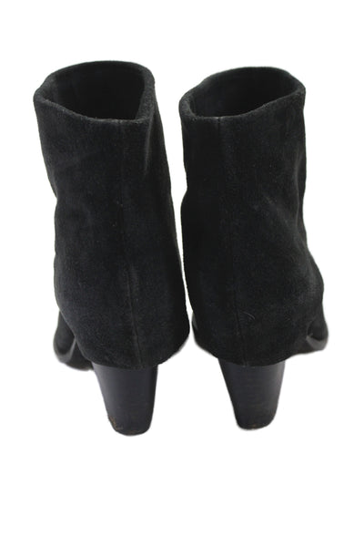 Vince Camuto Womens Leather Suede Cuban Heel Boots Black Size 7
