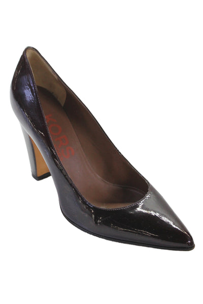 KORS Michael Kors Womens Leather Block Heels Brown Size 7