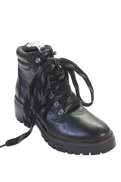 Gentle Souls Womens Leather Lace Up Combat Boots Black Size 6.5