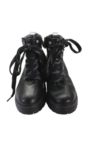 Gentle Souls Womens Leather Lace Up Combat Boots Black Size 6.5