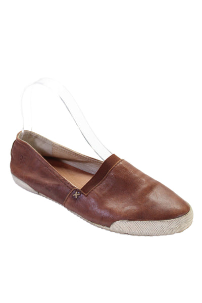 Frye Womens Leather Slip On Flats Brown Size 9