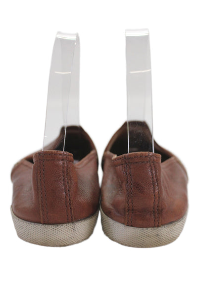 Frye Womens Leather Slip On Flats Brown Size 9