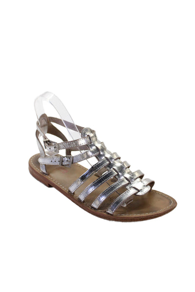Les Tropeziennes Womens Strappy Buckled Gladiator Sandals Silver Size EUR 38