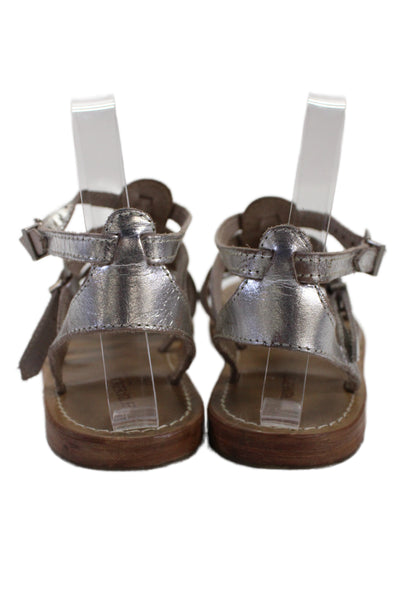 Les Tropeziennes Womens Strappy Buckled Gladiator Sandals Silver Size EUR 38
