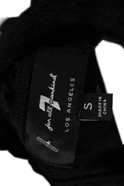 7 For All Mankind Women Black High Neck Sleeveless Cotton Blouse Size S