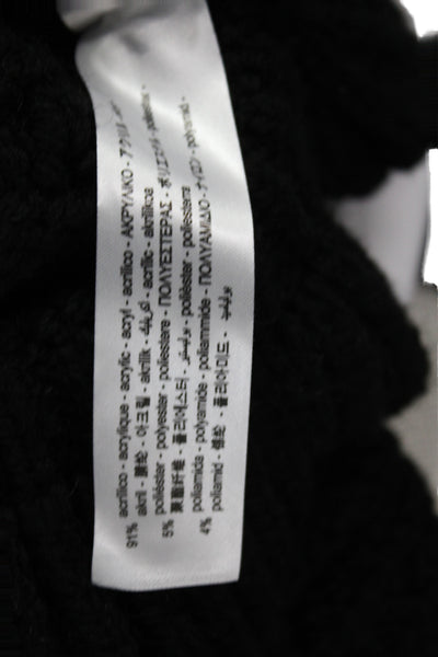 Zara Women Pullover Sweater Black Crew Neck Long Sleeve Size S