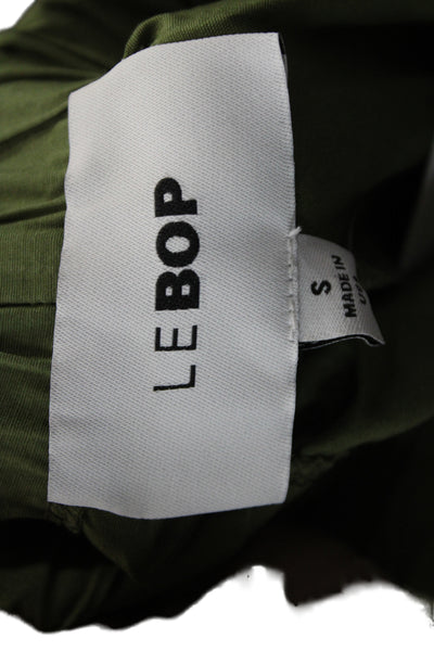 Le Bop Women A-Line Green Cotton Skirt Size S