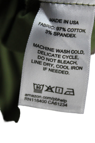 Le Bop Women A-Line Green Cotton Skirt Size S
