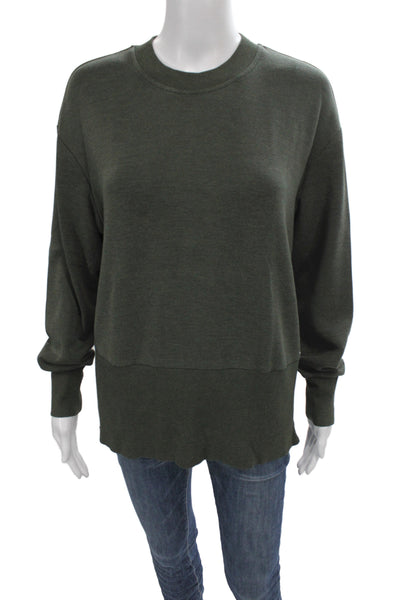 Varley Womens Pullover Crewneck Viscose Green Long Sleeve Sweater Size XS