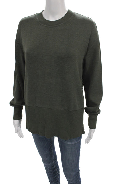 Varley Womens Pullover Crewneck Viscose Green Long Sleeve Sweater Size XS