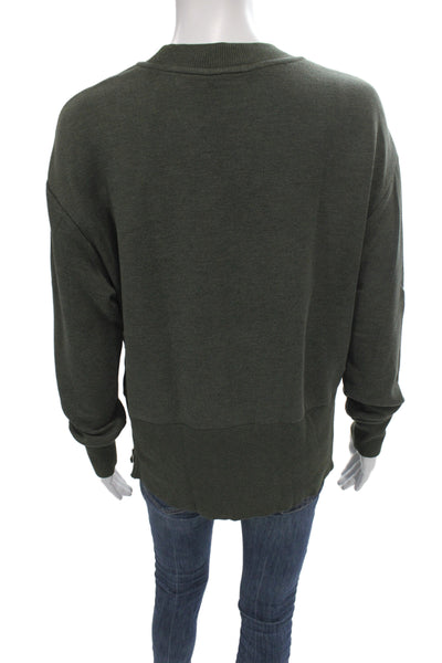 Varley Womens Pullover Crewneck Viscose Green Long Sleeve Sweater Size XS