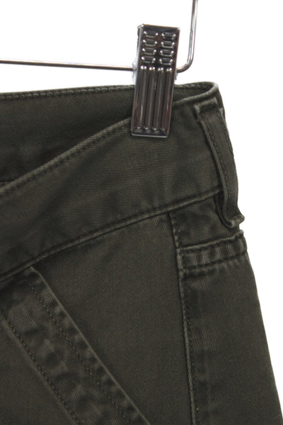 Citizens of Humanity Womens Cropped Green Cotton Military Pants Size 25