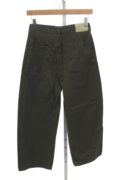 Citizens of Humanity Womens Cropped Green Cotton Military Pants Size 25