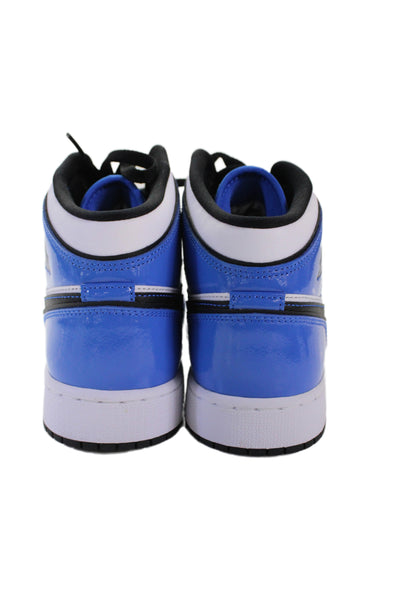 Nike Boys Lace Up Air Jordan 1 Mid SE Basketball Sneakers Signal Blue Size 7