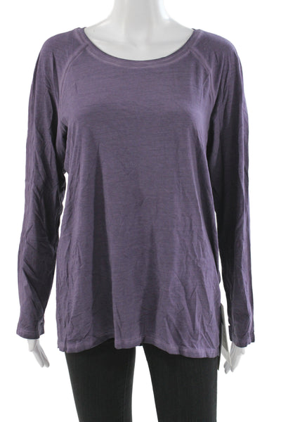 Lululemon Unisex Adults Purple Basic Long Sleeve T-Shirt Size 10