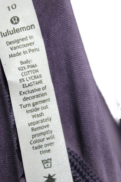 Lululemon Unisex Adults Purple Basic Long Sleeve T-Shirt Size 10