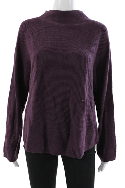 Lululemon Women Mock Neck Pullover Sweater Purple Cotton Long Sleeve Size M