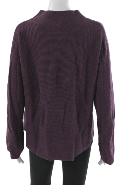 Lululemon Women Mock Neck Pullover Sweater Purple Cotton Long Sleeve Size M