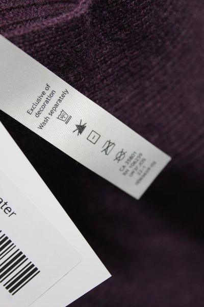 Lululemon Women Mock Neck Pullover Sweater Purple Cotton Long Sleeve Size M