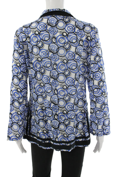 Michael Michael Kors Womens Black V-Neck Abstract Shirt Long Sleeve Size PM