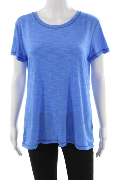 Lululemon Women Blue Round Neck Short Sleeve TShirt Athleisure Size 12