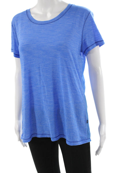 Lululemon Women Blue Round Neck Short Sleeve TShirt Athleisure Size 12