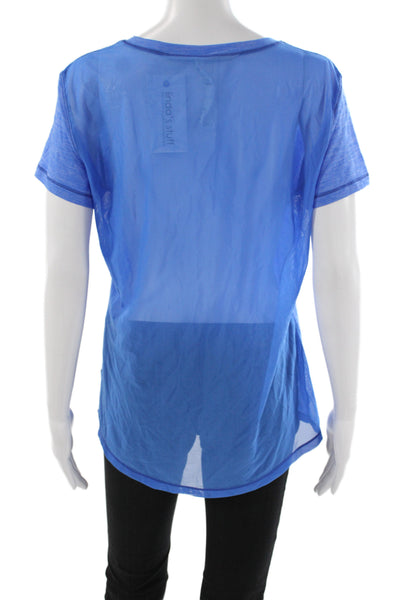 Lululemon Women Blue Round Neck Short Sleeve TShirt Athleisure Size 12
