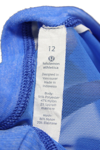 Lululemon Women Blue Round Neck Short Sleeve TShirt Athleisure Size 12