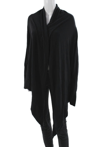 Lululemon Women Cardigan Sweater Black Cowl Neck Long Sleeve Cotton Size 6