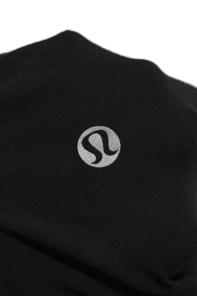 Lululemon Women Cardigan Sweater Black Cowl Neck Long Sleeve Cotton Size 6