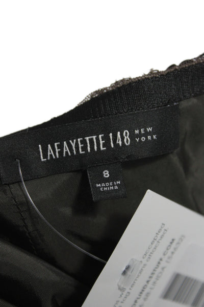 Lafayette 148 New York Womens Brown Sequin Pencil Skirt Nylon Knee Size 8
