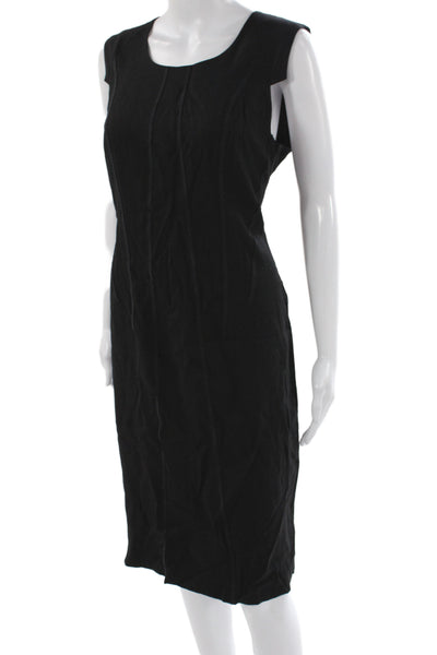 Helmut Lang Womens Black Angora Sheath Dress Scoop Neck Sleeveless Knee Size 10