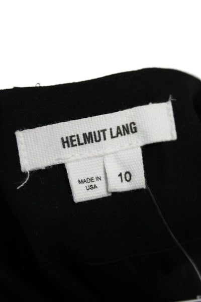 Helmut Lang Womens Black Angora Sheath Dress Scoop Neck Sleeveless Knee Size 10
