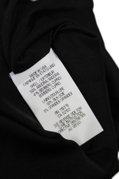 Helmut Lang Womens Black Angora Sheath Dress Scoop Neck Sleeveless Knee Size 10