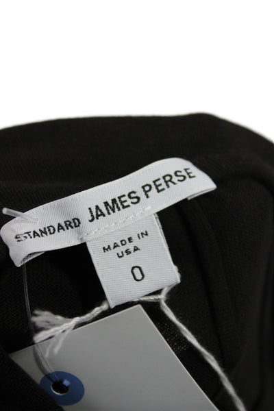 Standard James Perse Womens Black Striped Pencil Skirt Cotton Knee Size 0