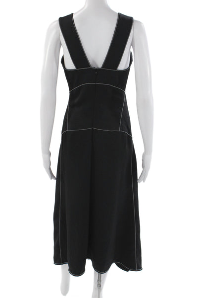 Proenza Schouler White Label Women Black Square-Neck Tank Dress Size 2