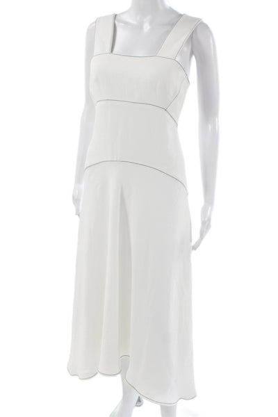Proenza Schouler White Label Women A-Line White Square Neck Midi Dress Size 2