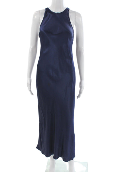 Rails Womens Maxi Dress Blue High Neck Sleeveless Mid-Calf Rayon Size XS