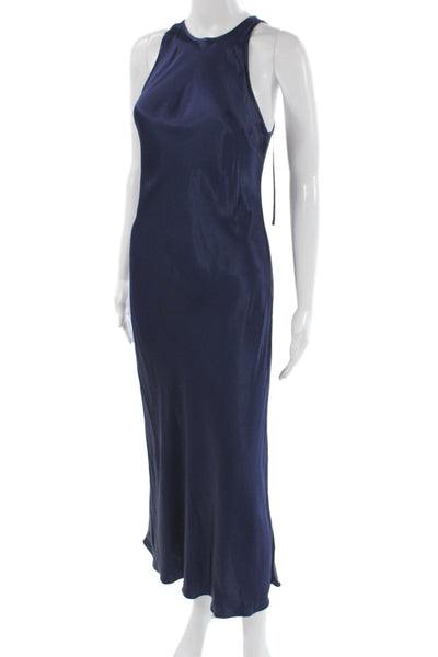 Rails Womens Maxi Dress Blue High Neck Sleeveless Mid-Calf Rayon Size XS