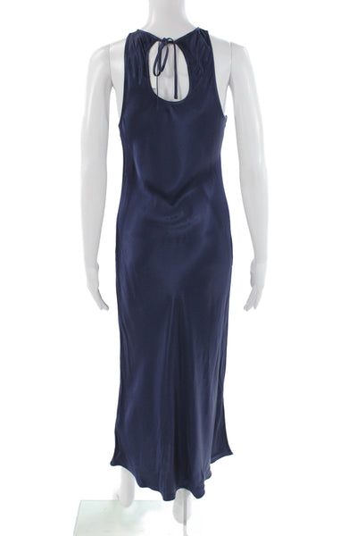 Rails Womens Maxi Dress Blue High Neck Sleeveless Mid-Calf Rayon Size XS