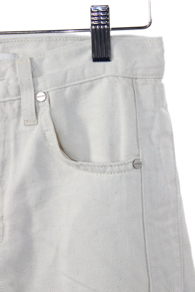 TWP Adults Womens White High Rise Wide Leg Jeans Button Fly Size 23