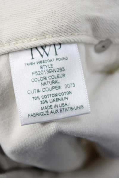 TWP Adults Womens White High Rise Wide Leg Jeans Button Fly Size 23