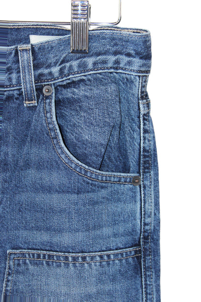 Nili Lotan Womens Straight Jeans Blue Cotton High Rise 28 Inseam Size 24