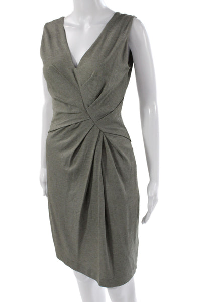 Escada Womens Sheath Dress Gray Sleeveless V-Neck Size 36